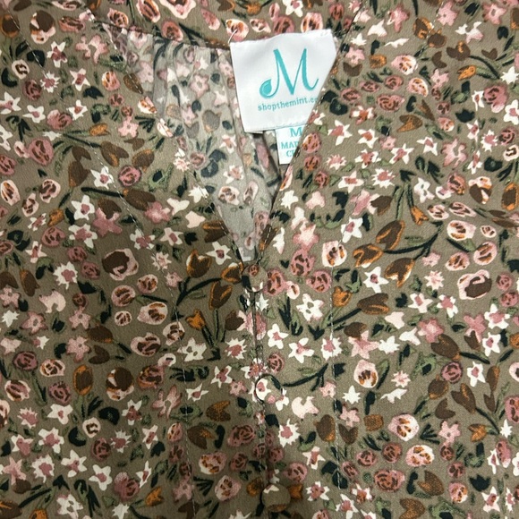 Shop The Mint Multicolored floral print long sleeve dress - Picture 9 of 9